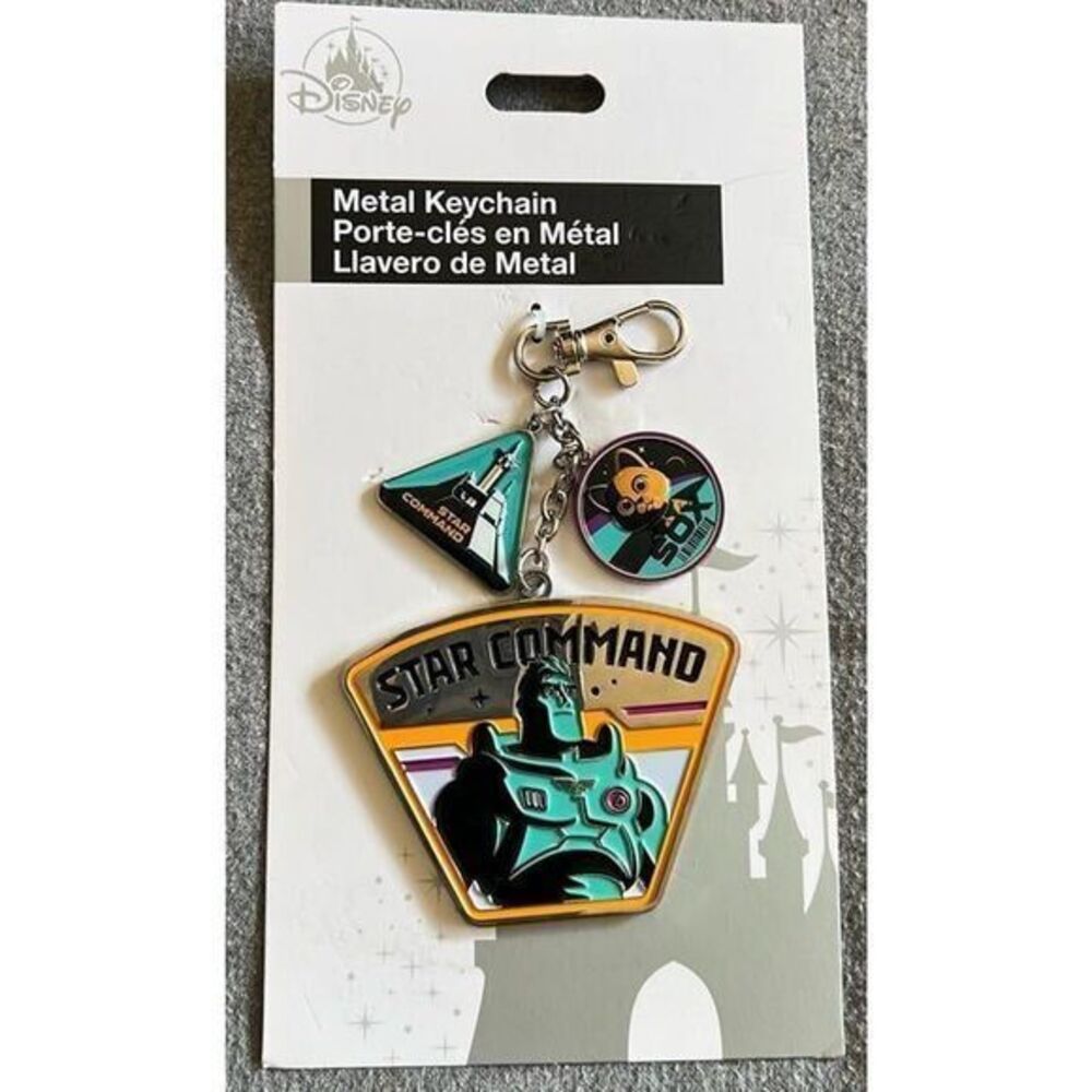 Disney Pixar Toy Story Buzz light Year Star Command Metal Silver‎ Keychain